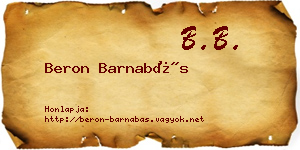 Beron Barnabás névjegykártya